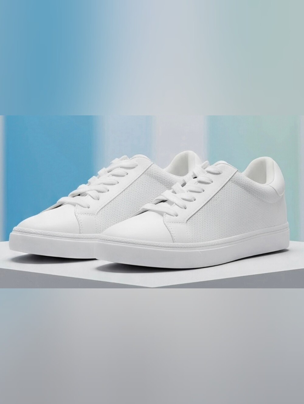 a new day White Low-Top Lace-Up Sneakers